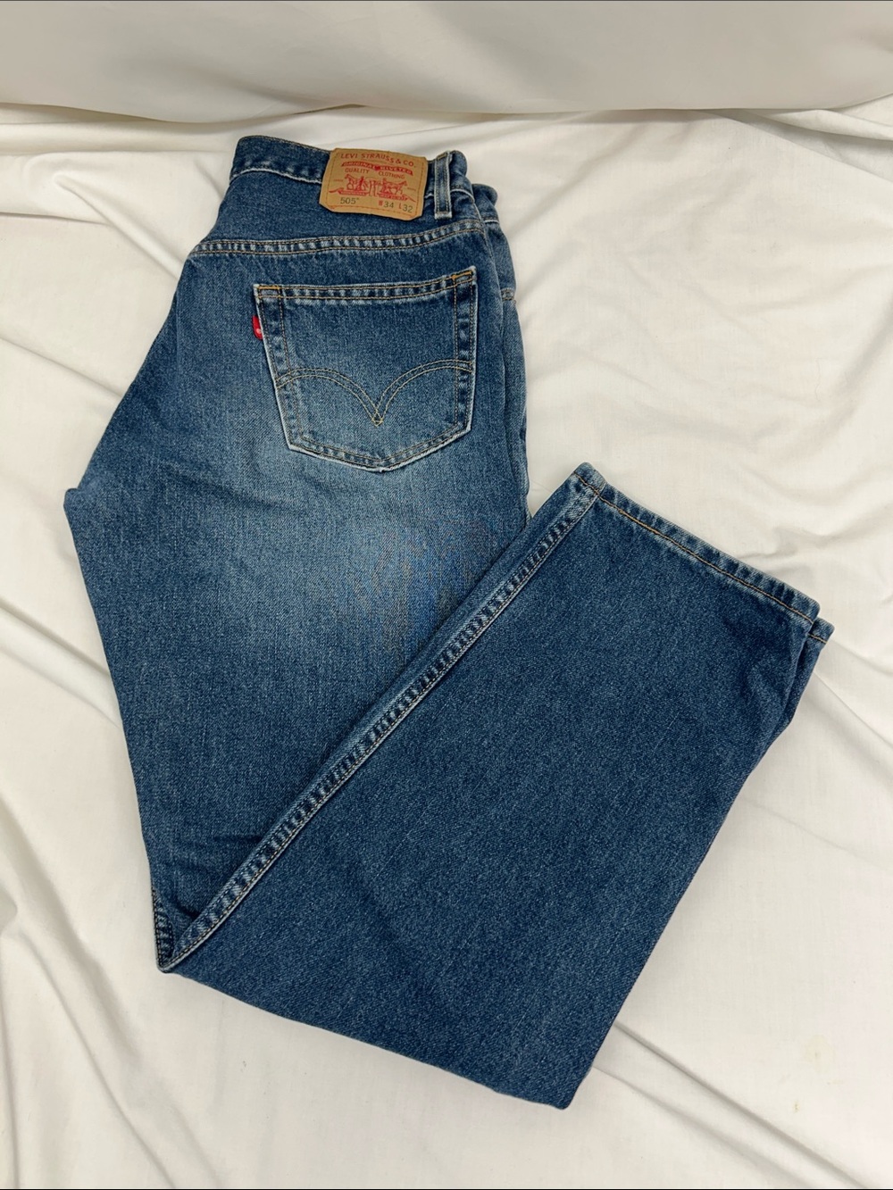 Levi's 505 Regular Fit Straight Leg Jeans Men’s 34x32 Medium Wash
